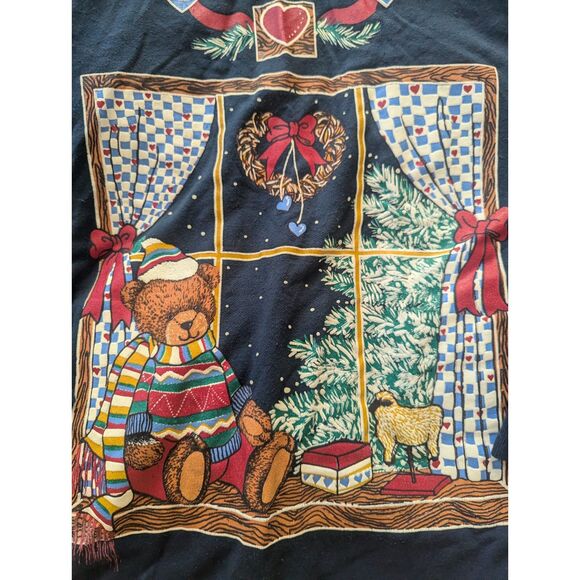 Vintage Act III Bear Cottagecore Collared Sweater Made in the USA Size Large - Picture 3 of 5